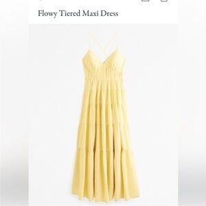 Abercrombie & Fitch Butter Yellow Tiered Maxi Dress